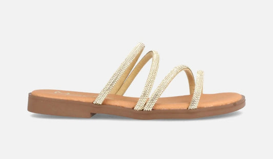 Marila gold diamanté slip on sandal