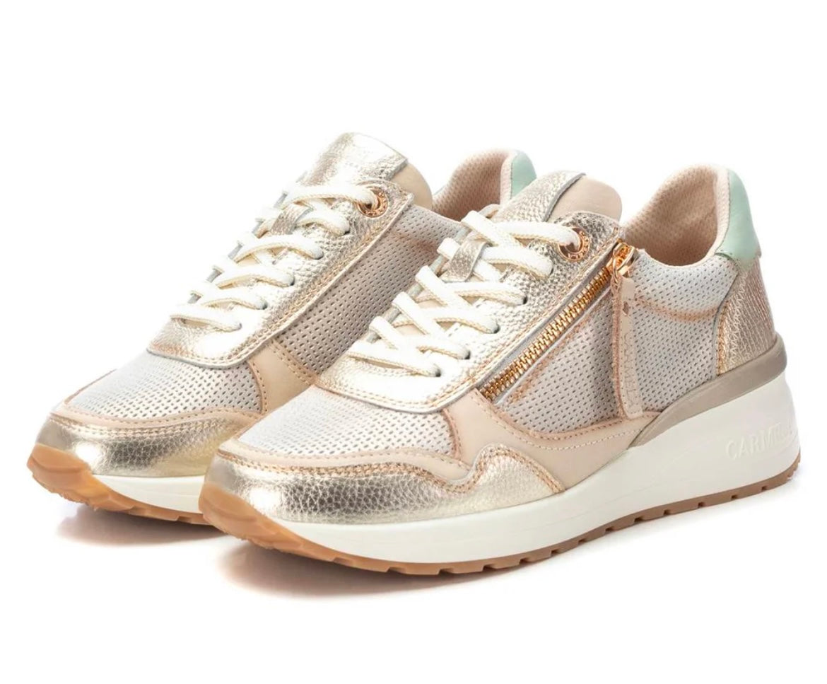 Gold wedge sneaker
