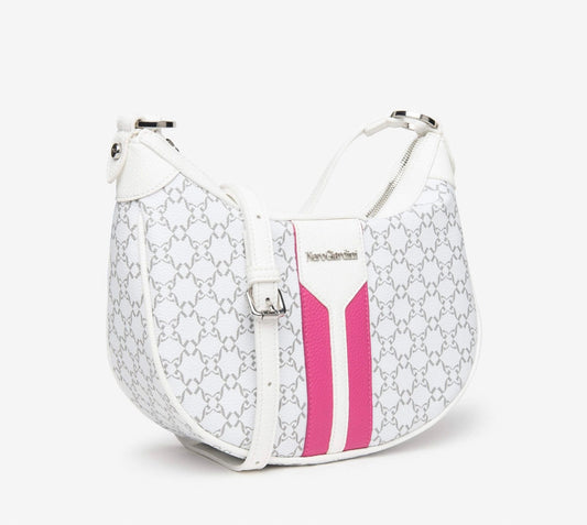 Nerogiardini white and pink leather handbag