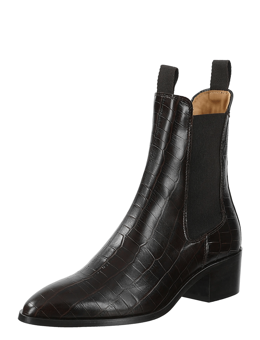 GANT St Broomly Brown Croc-Effect Leather Chelsea Boots