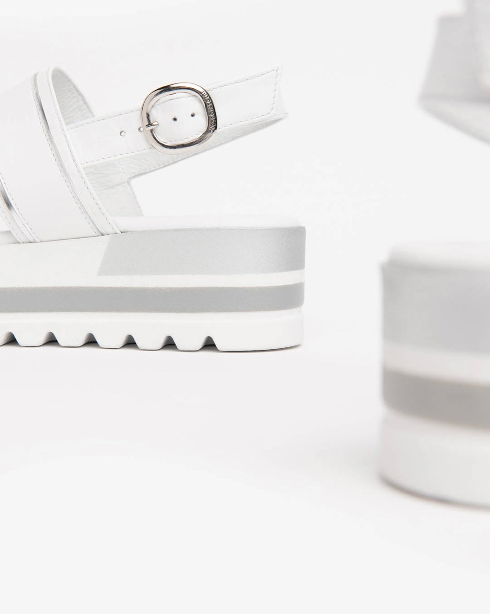 NeroGiardini white and silver platform sandal - Melissakshoes