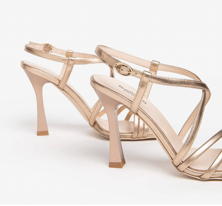 NeroGiardini gold leather sandal - Melissakshoes