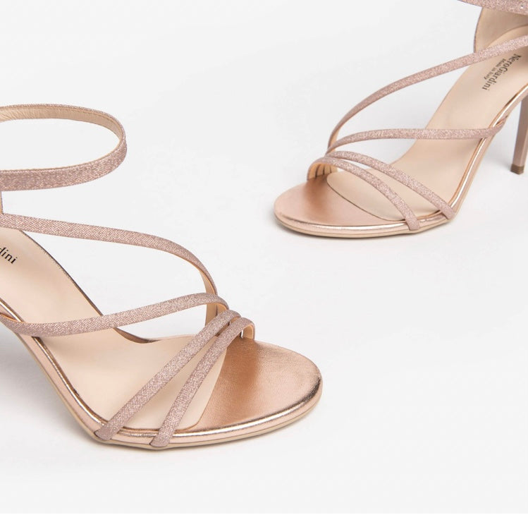 NeroGiardini rose gold sparkle sandal - Melissakshoes