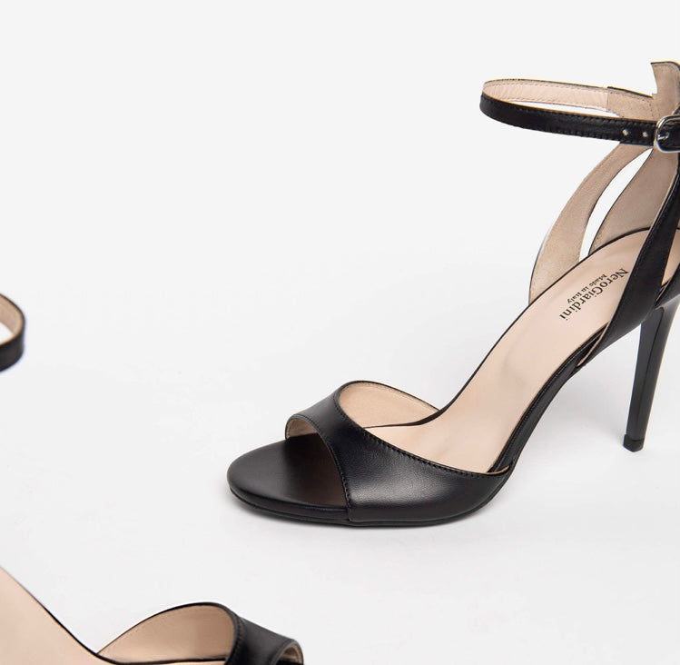 NeroGiardini black leather sandal - Melissakshoes