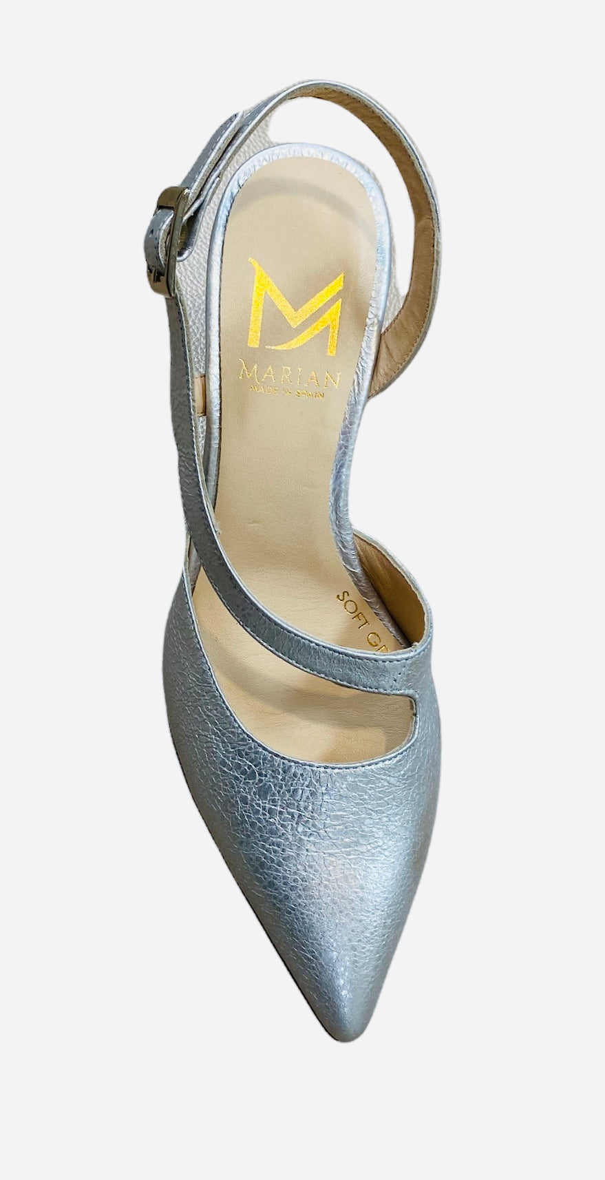 Marian silver leather pointed pump - Melissakshoes