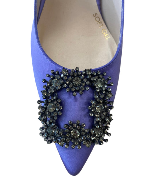 Marian lilac satin court shoe with brooch - Melissakshoes
