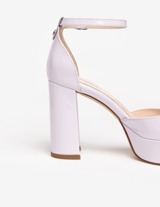NeroGiardini lavender patent platform sandals - Melissakshoes
