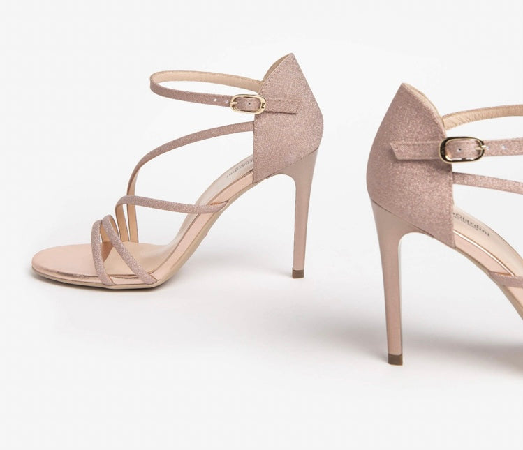NeroGiardini rose gold sparkle sandal - Melissakshoes