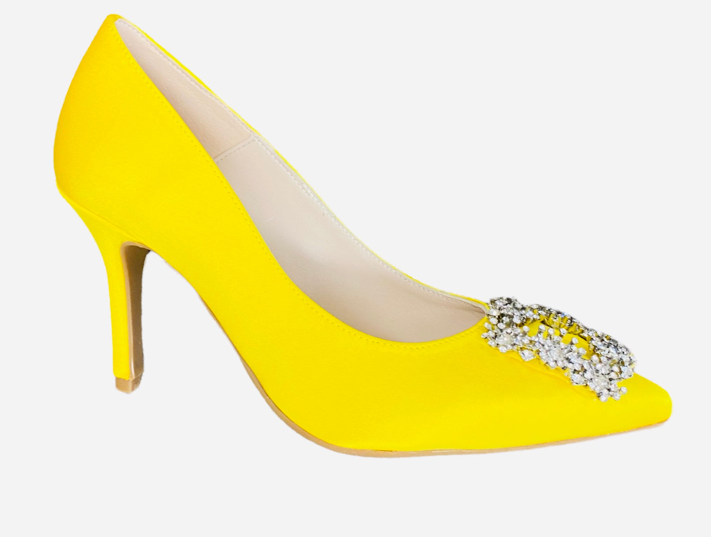 Marian yellow satin court shoes - Melissakshoes