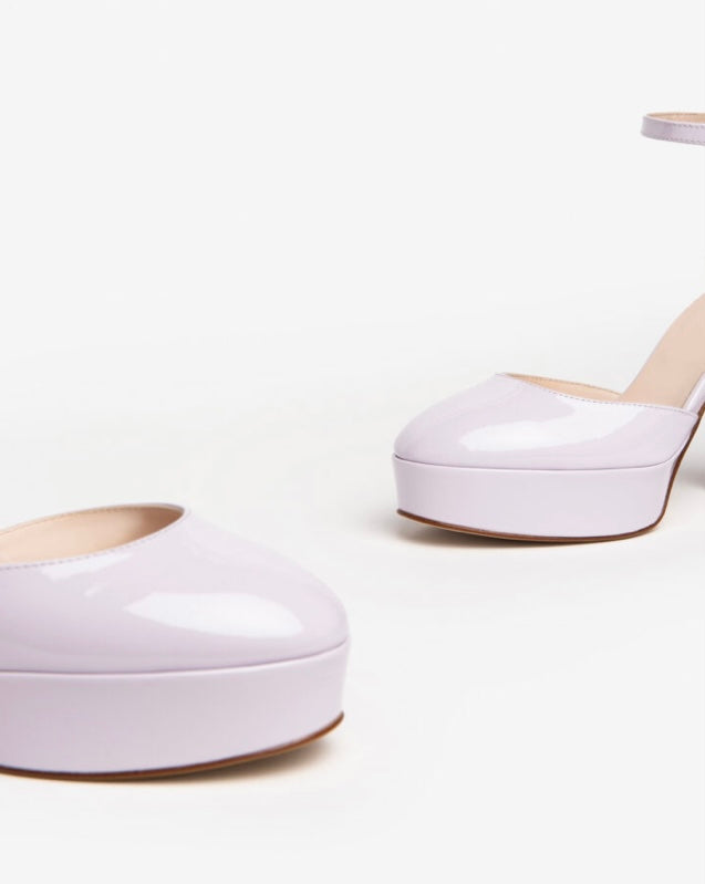 NeroGiardini lavender patent platform sandals - Melissakshoes