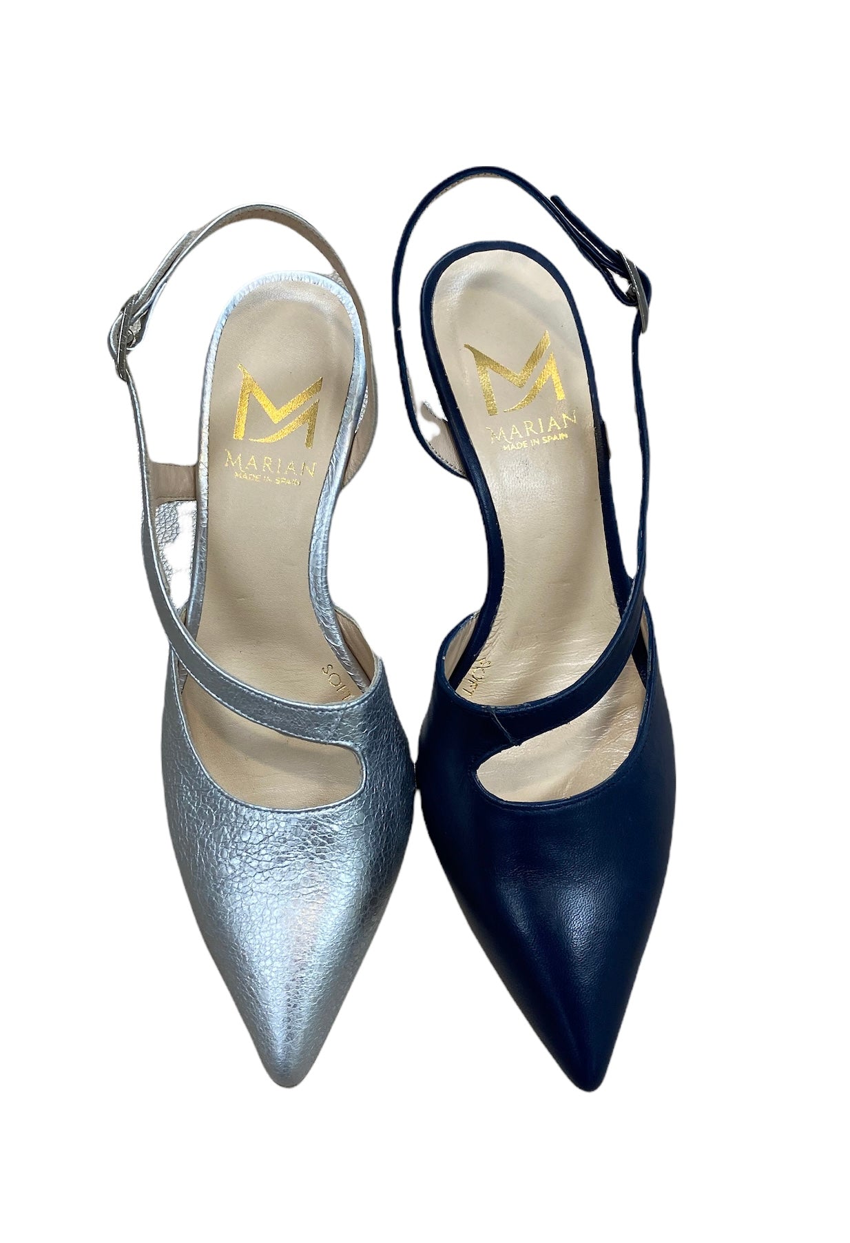 Marian silver leather pointed pump - Melissakshoes