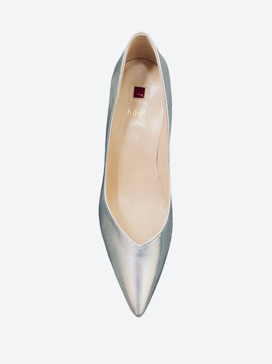 Hōgl silver leather shoe - Melissakshoes