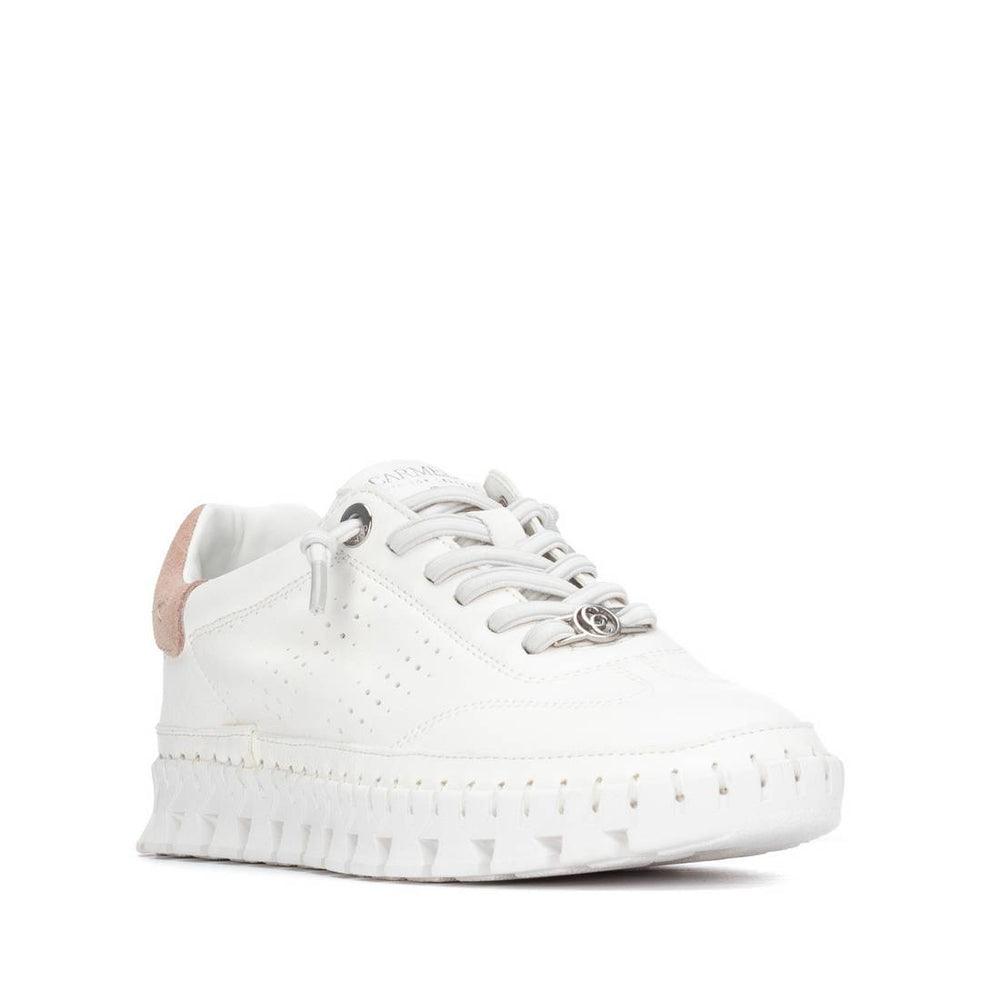 Carmela white and beige leather sneakers - Melissakshoes