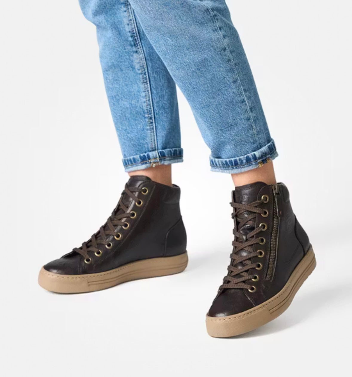 Paul Green brown leather high tops