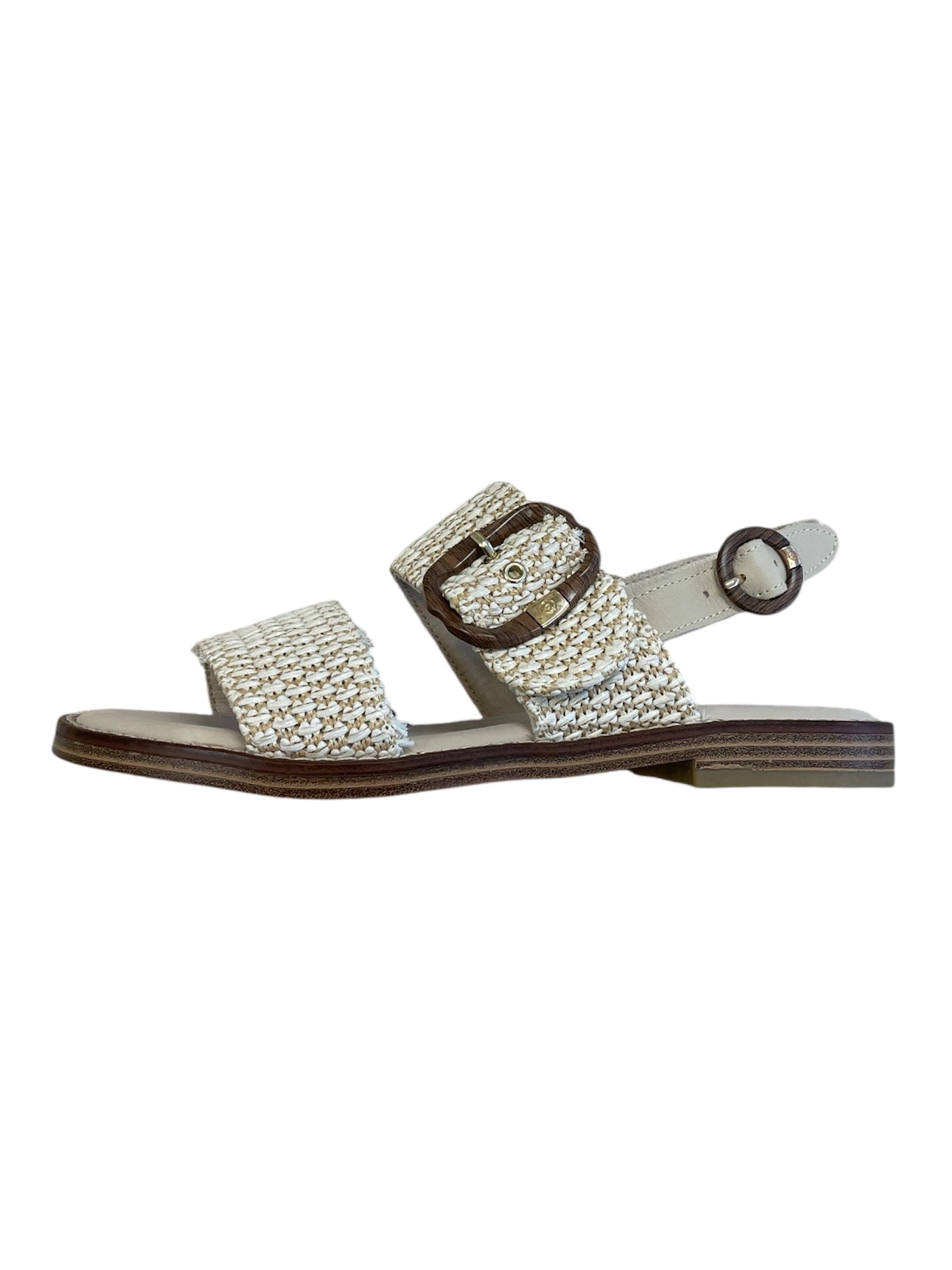 Carmela white raffia and leather sandals