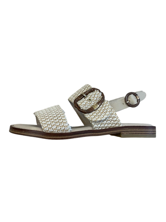Carmela white raffia and leather sandals