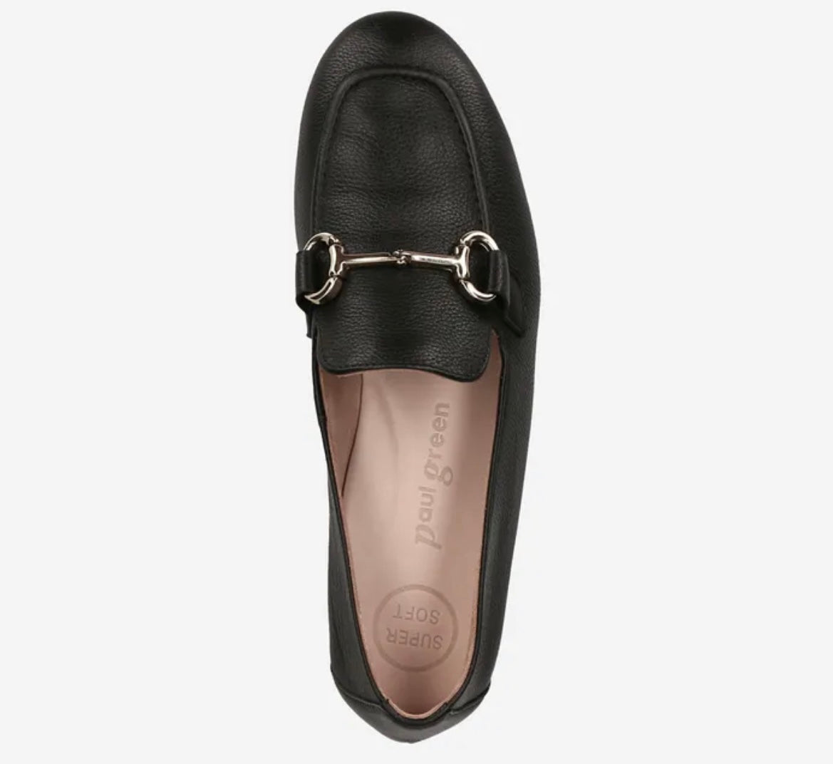 Paul Green black leather loafers