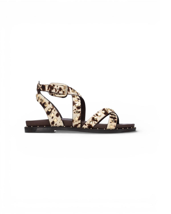 Carmela cow print leather sandals