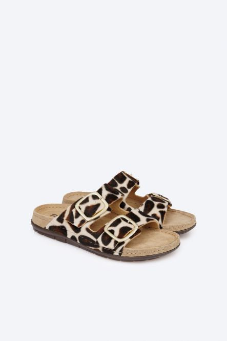Rohde giraffe print mule sandals