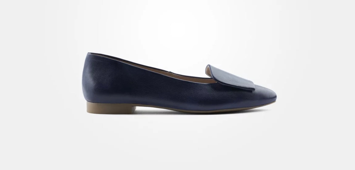 Paul Green navy leather ballerinas