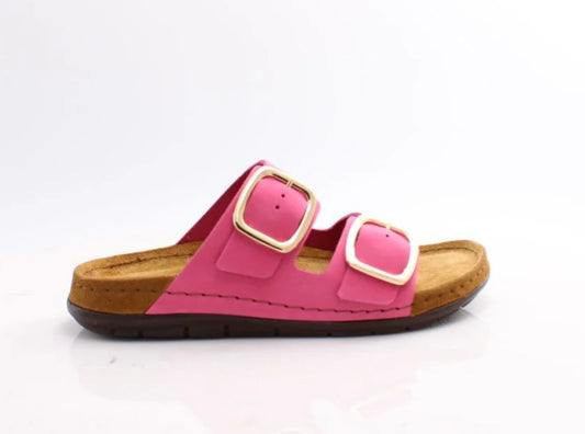 Rohde pink leather sandals