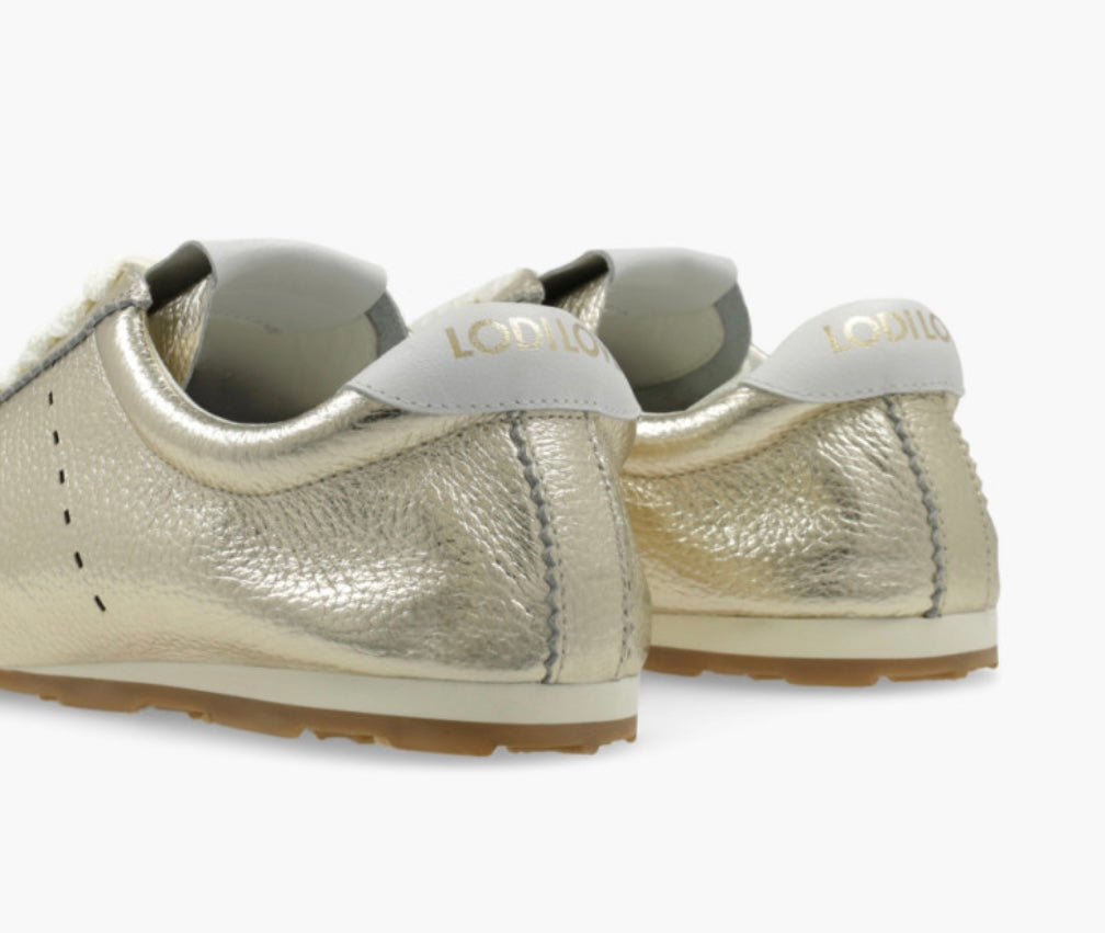 Lodi gold leather sneakers