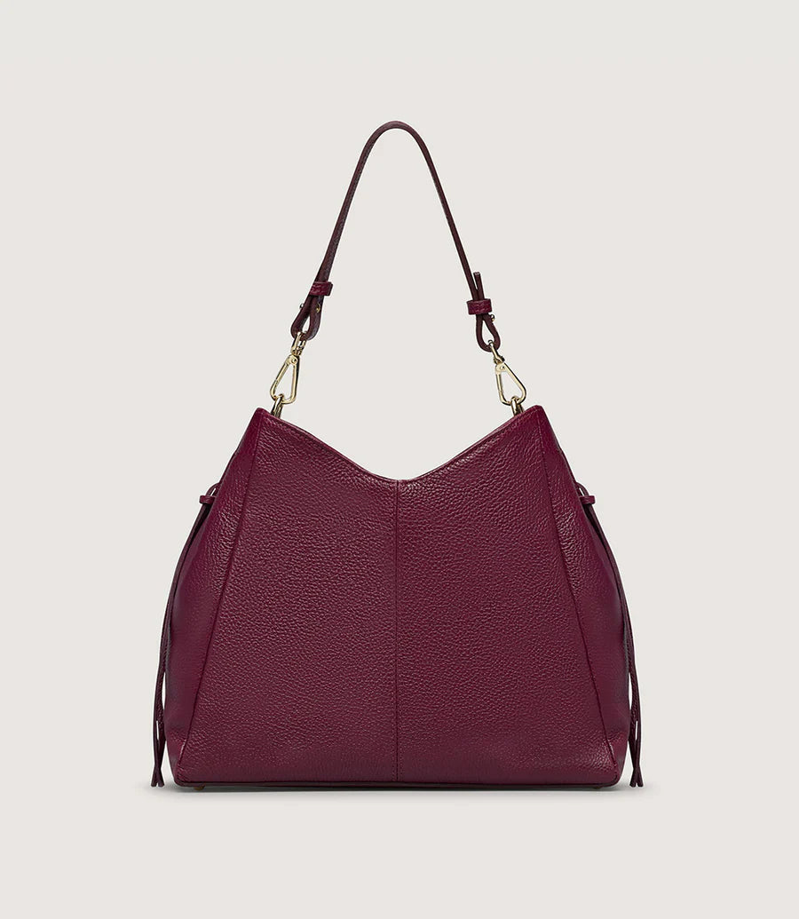 Marco Moreo burgundy leather shoulder bag