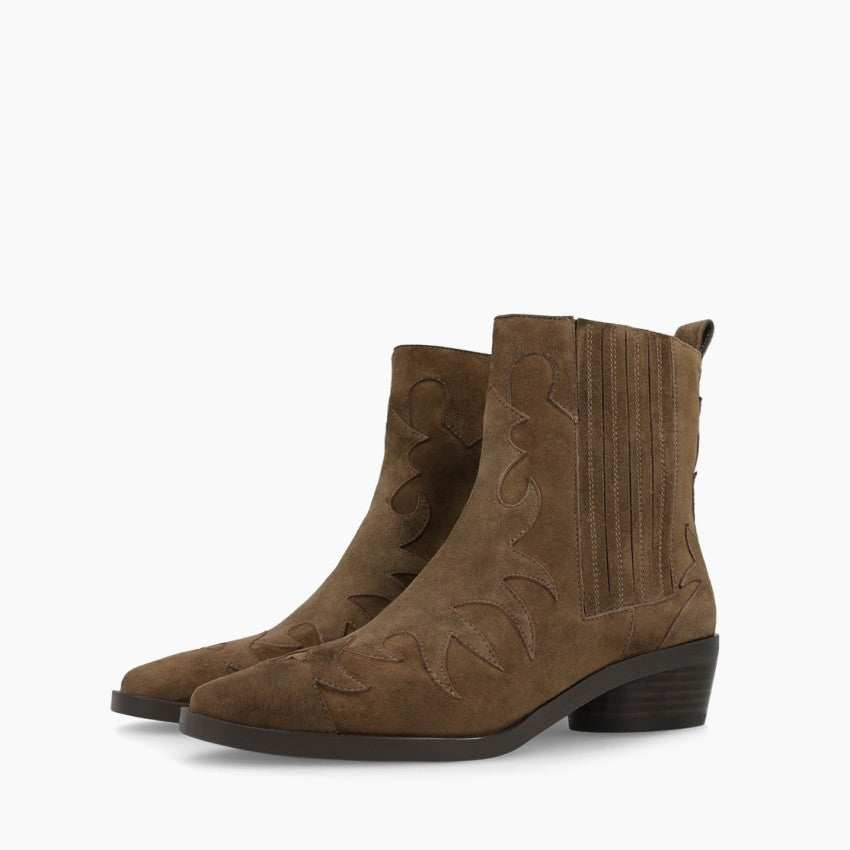 Lodi Telmos tan western style ankle boot