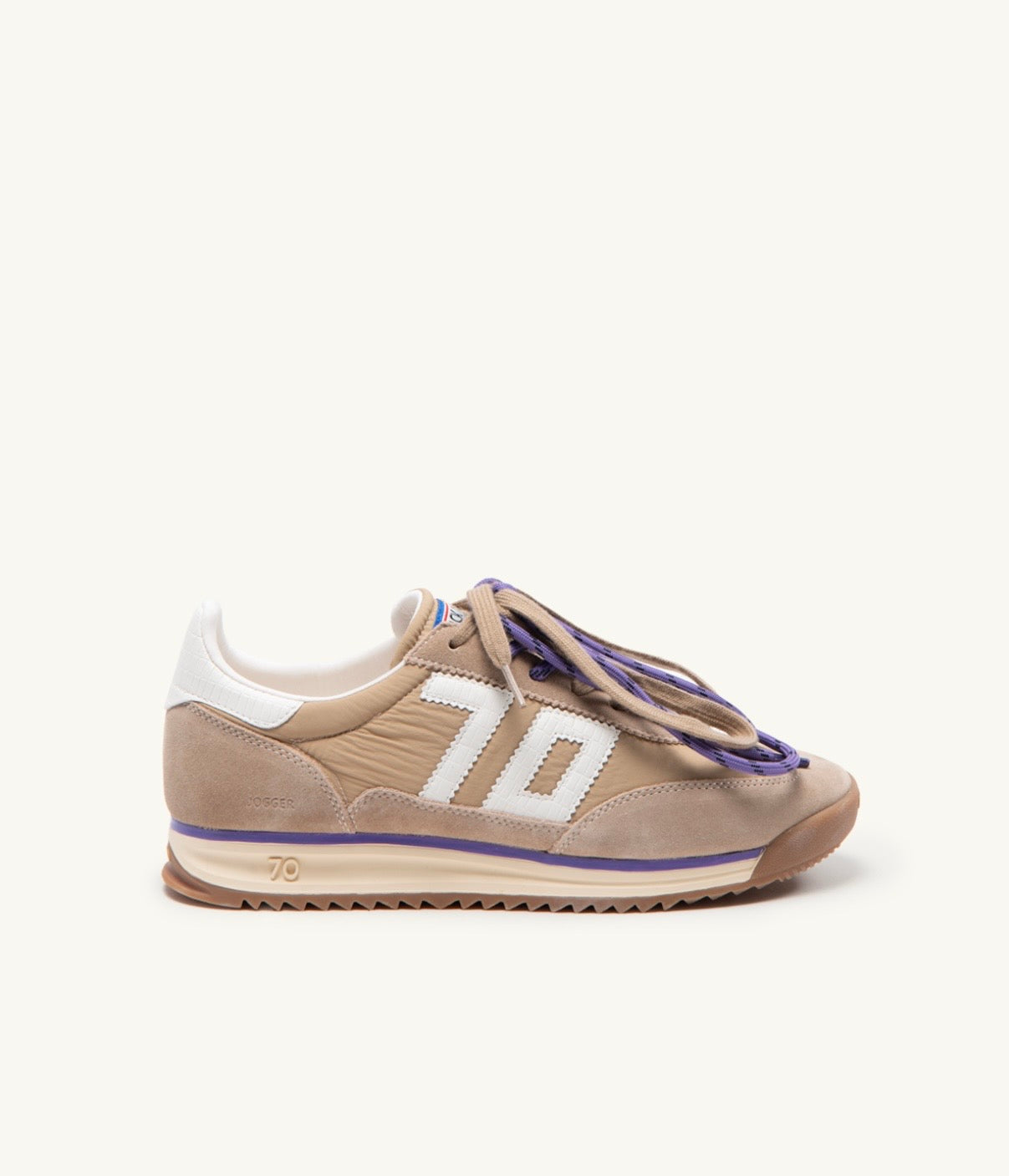 Back 70 beige jogger nylon sneaker - Melissakshoes