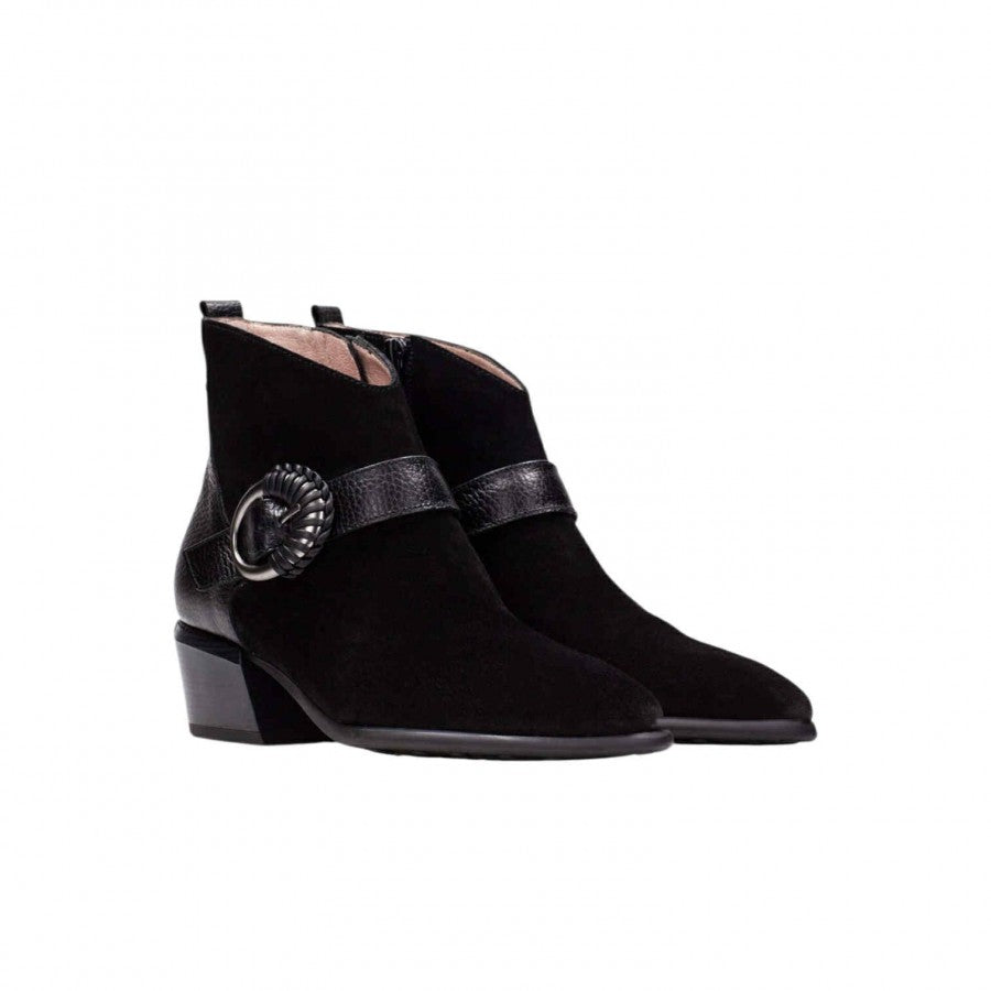 Hispanitas black suede and leather ankle boot - Melissakshoes