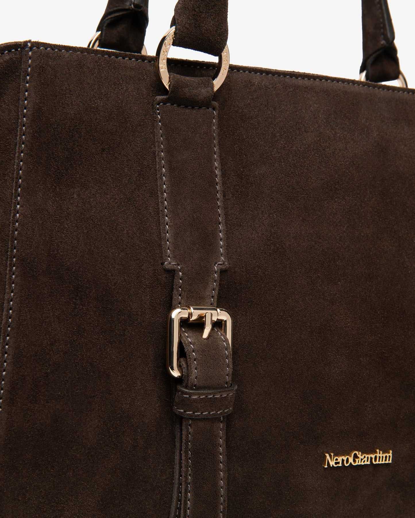 NeroGiardini brown suede leather shoulder bag