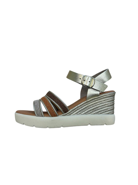 Marila metallic leather wedge Sandal