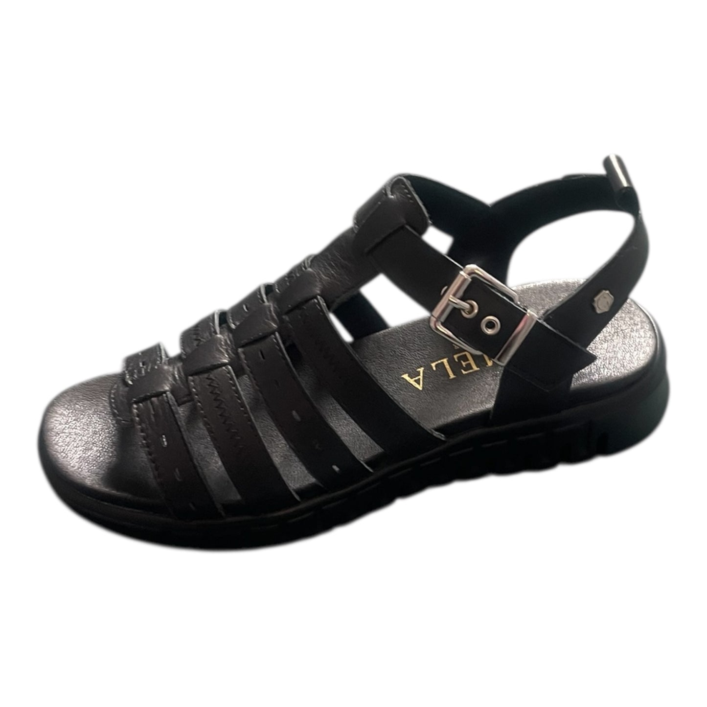 Carmela black leather sandal