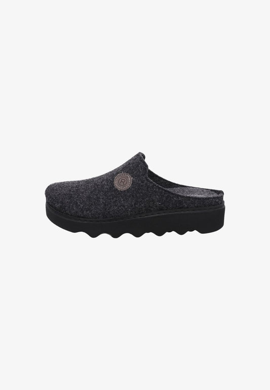 Rohde grey felt mule slippers