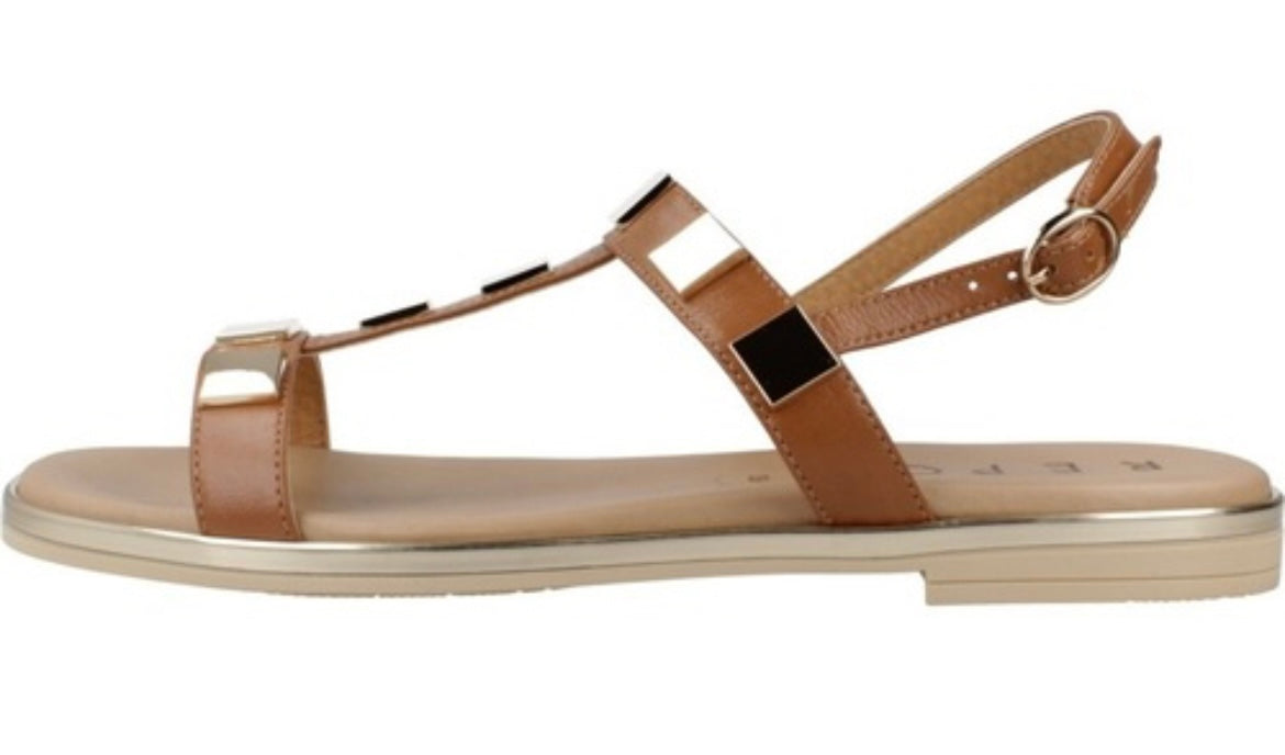Repo tan leather gladiator sandals