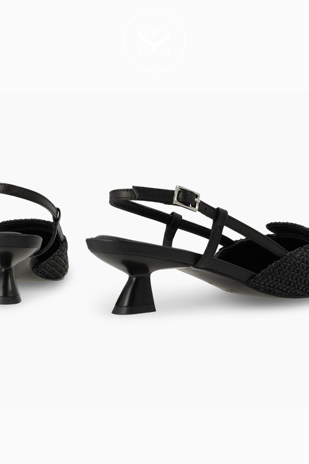 Lodi black raffia slingback