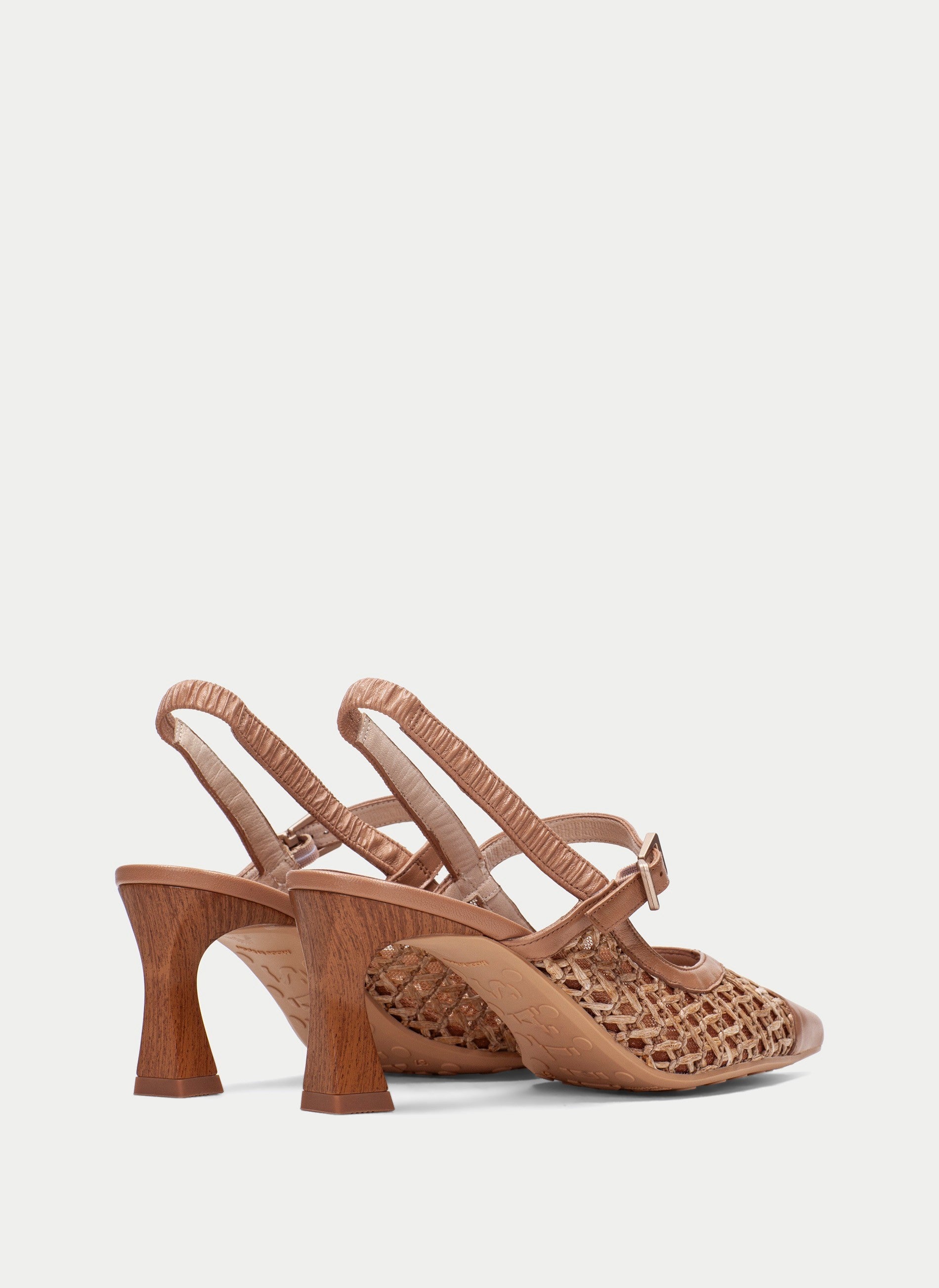 Hispanitas tan raffia and leather Mary Jane pointed slingback shoes - Melissakshoes