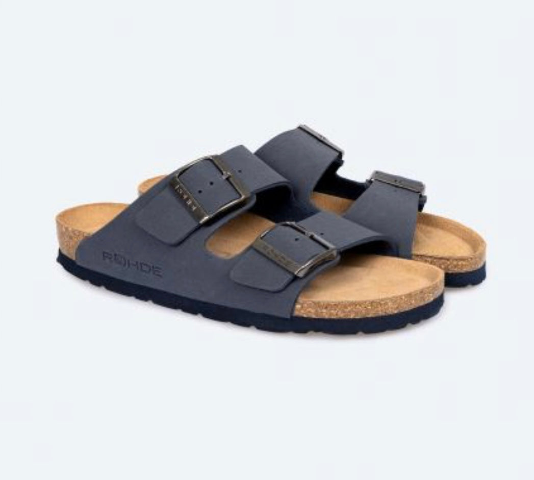 Rohde navy suede sandals