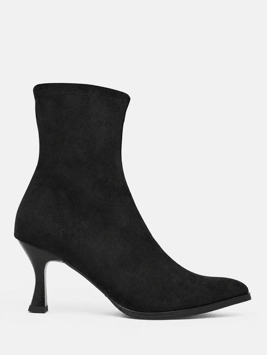 Miss Elastic black suede ankle boots