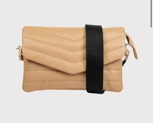 Alēo taupe leather crossbody handbag