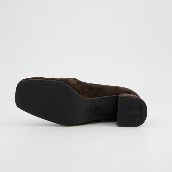 Paul Green brown suede loafer with block heel