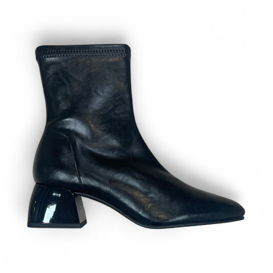 Miss Elastic black vegan leather ankle boots