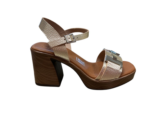 Oh My Sandals gold leather platform sandal