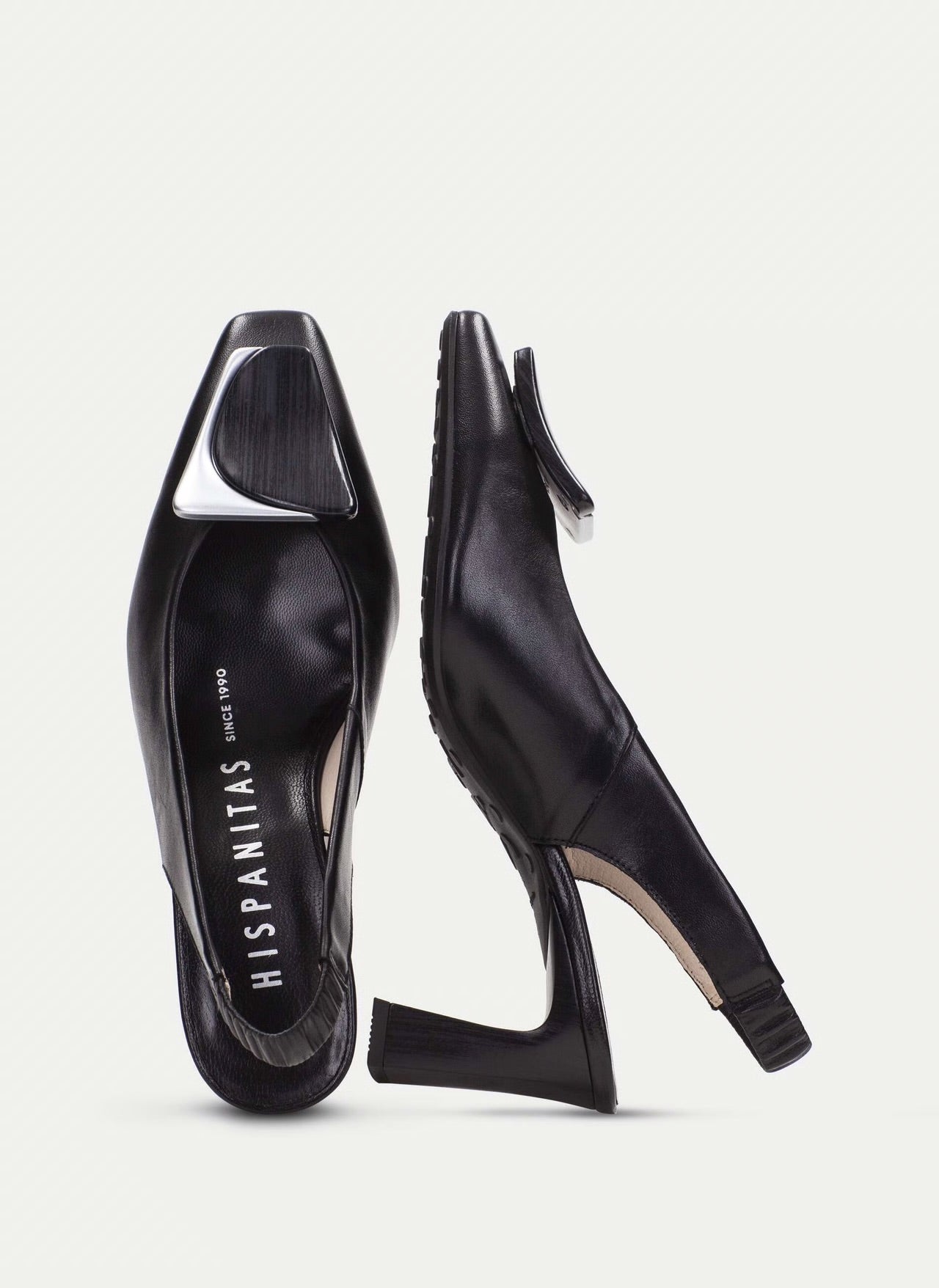 Hispanitas black leather sling backs - Melissakshoes