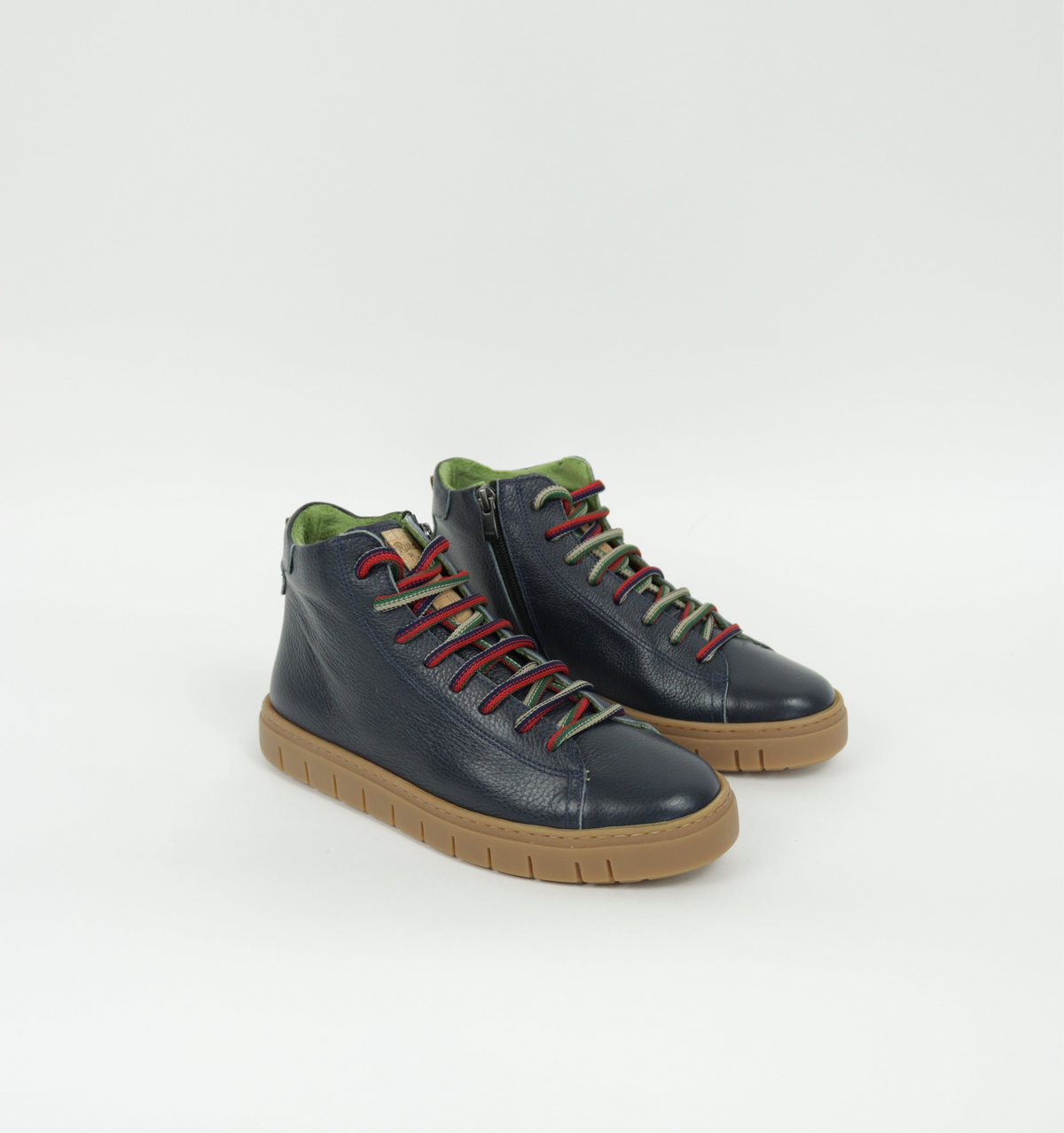 Jose Saenz navy leather high top sneaker boot
