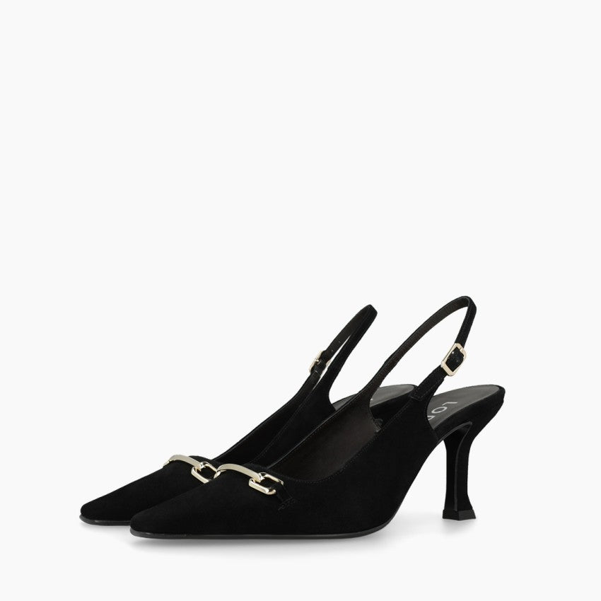 Lodi black suede slingbacks Pascal