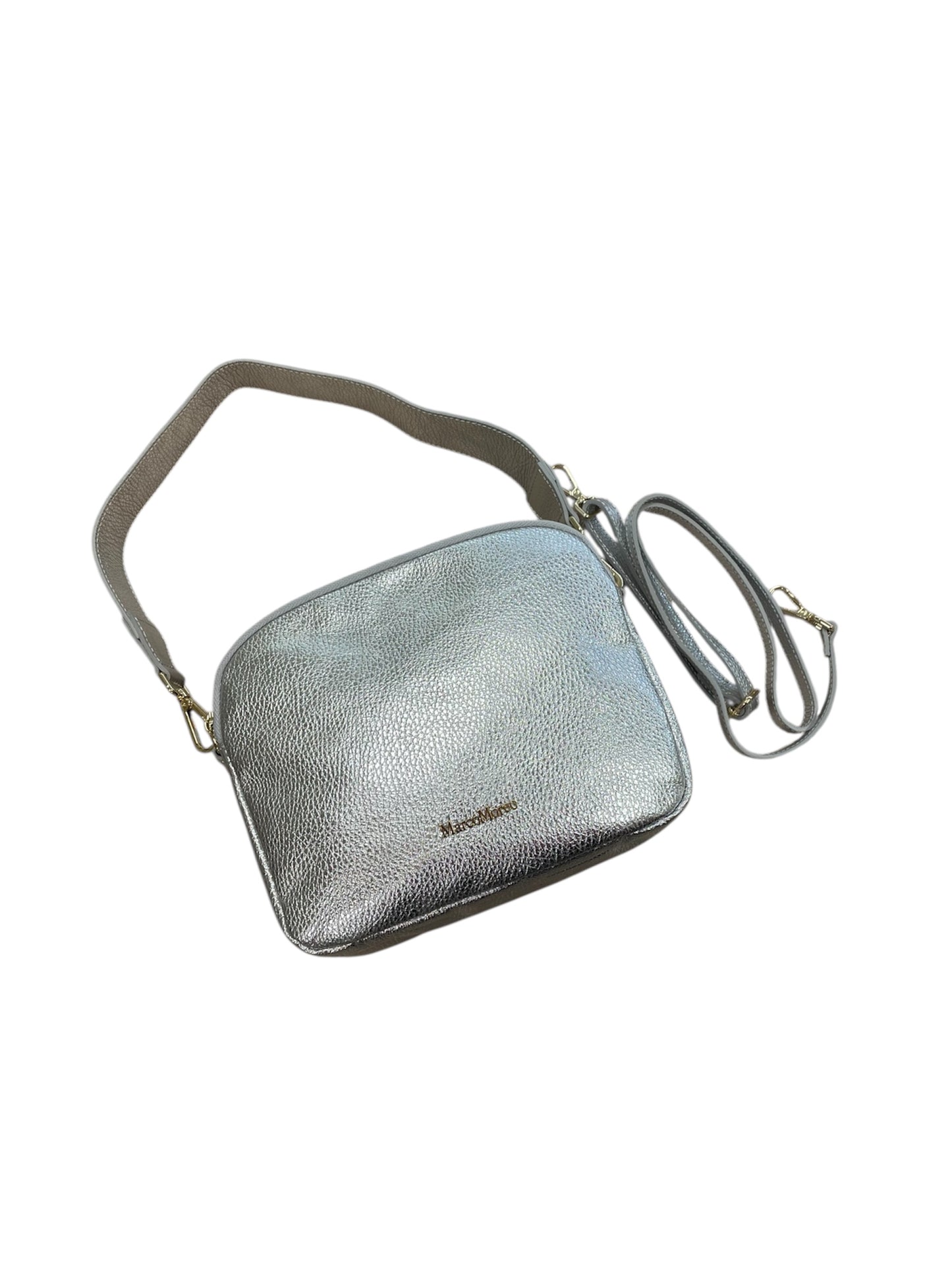 Marco Moreo silver leather shoulder bag