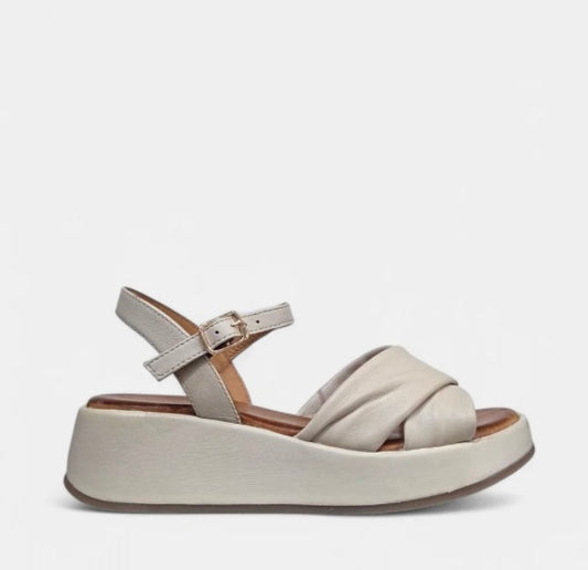 Repo beige leather platform sandals