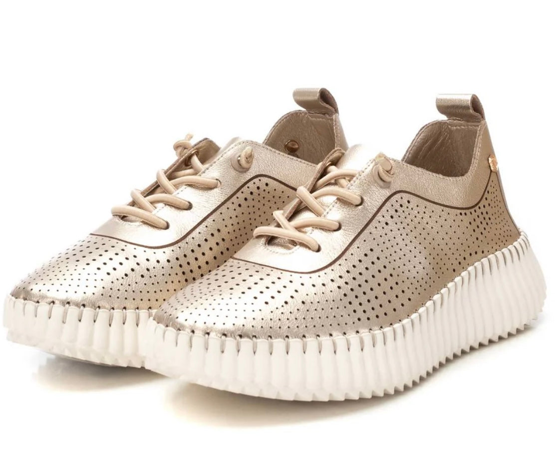 Carmela lightweight gold wedge sneaker - Melissakshoes