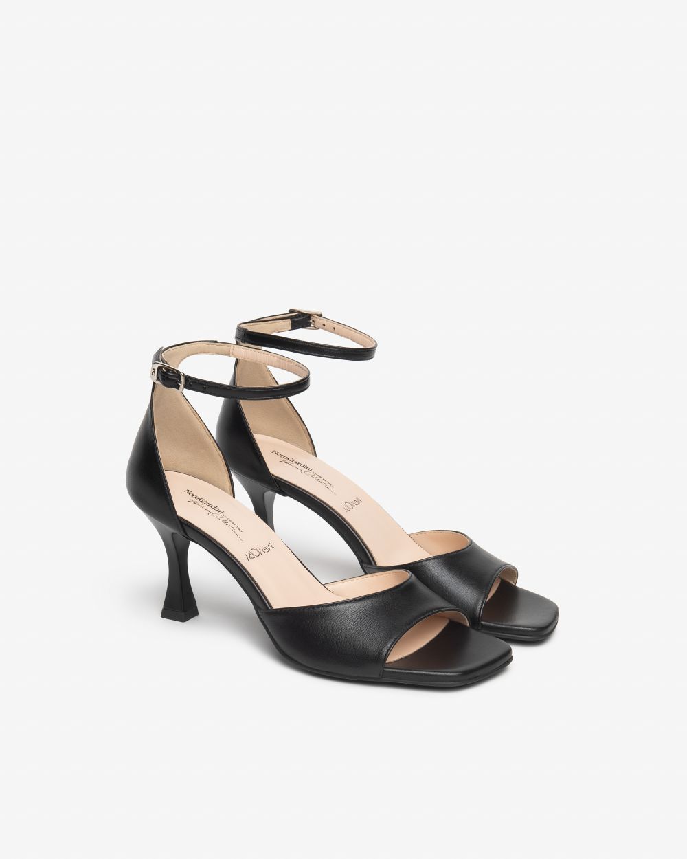 Nerogiardini black leather sandal